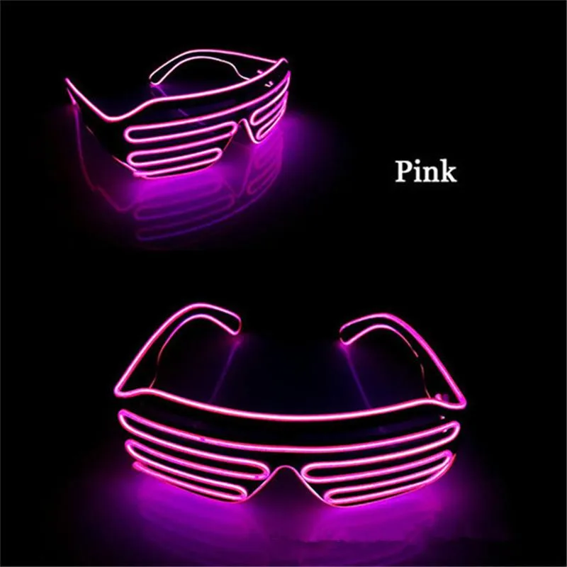 LED Party Okulary El Drut Fluorescencyjny Flash Glass Graduation Birthday Party Bar Dekoracyjne Luminous Bar Eyewear 100