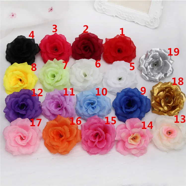 100 stks / partij Bloemhoofden Kunstzijde Camellia Rose Fake Peony Flower Head 8cm voor Bruiloft Home Decoratieve Flowewrs