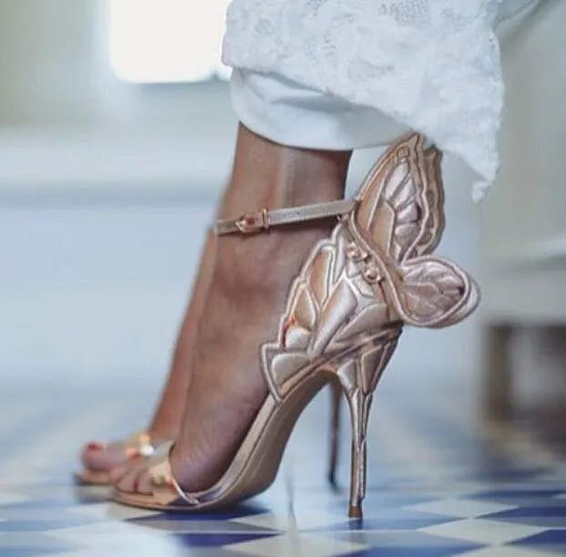 Women Back Butterfly Wings Bling Embroidery Sandals Women Angel
