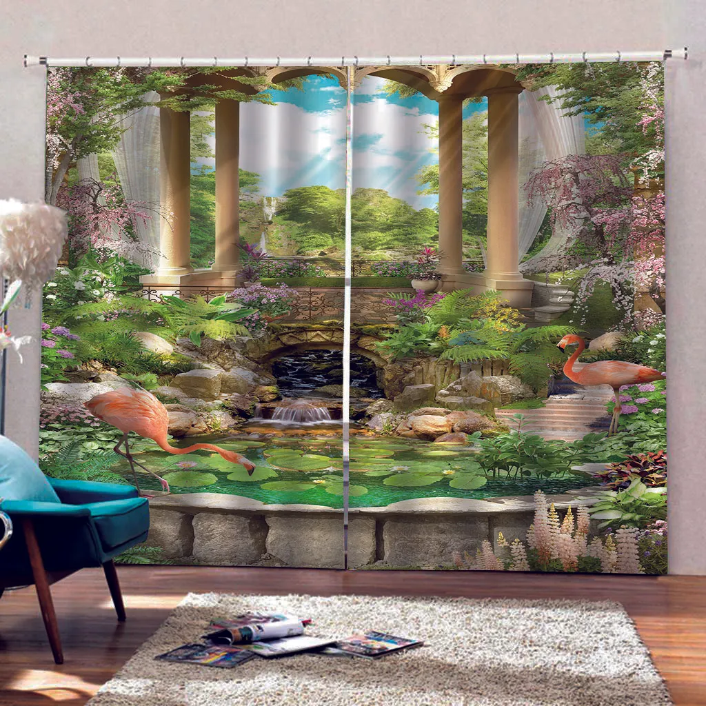 3D Waterfull Ventana Cortinas Pavilion Cortinas para la sala de estar 3D Waterfull Ventana Cortinas Pavilion Cortinas para la sala de estar