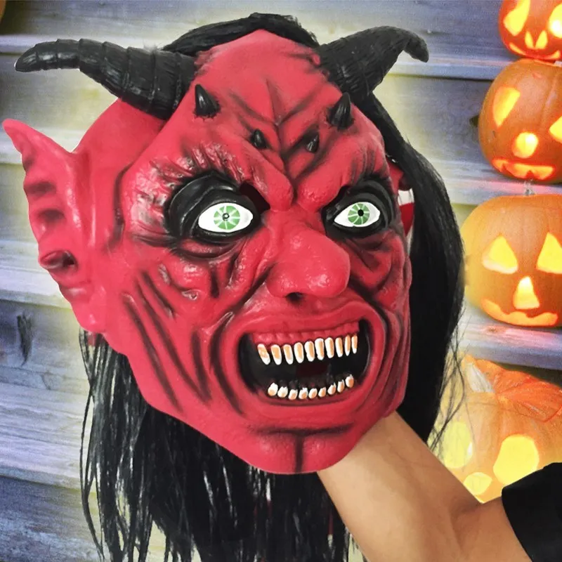 1 Pièce Masque D'horreur Rouge Pour Halloween, Taille Adulte