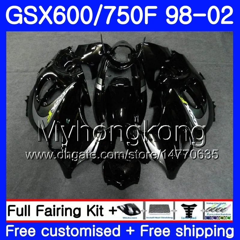 Body stock black hot For SUZUKI GSXF 750 600 GSXF750 1998 1999 2000 2001 2002 292HM.35 GSX 600F 750F KATANA GSXF600 98 99 00 01 02 Fairing