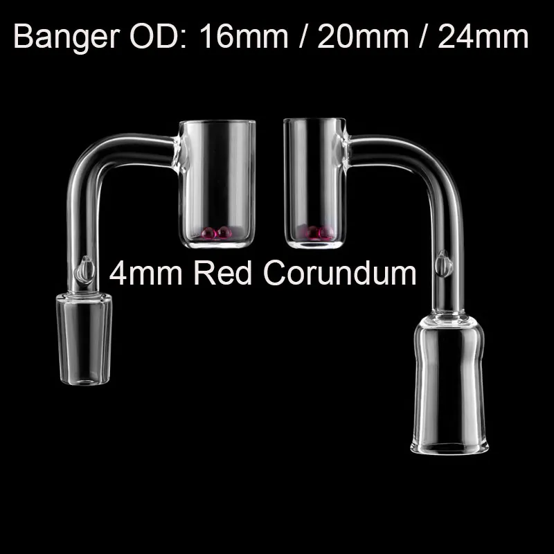 DHL!16mm 20mm 24mm OD Quarz Enail Banger mit Rubin Perlen Weiblich Männlich 10mm 14mm 18mm Banger Nägel Für Spule Heizung