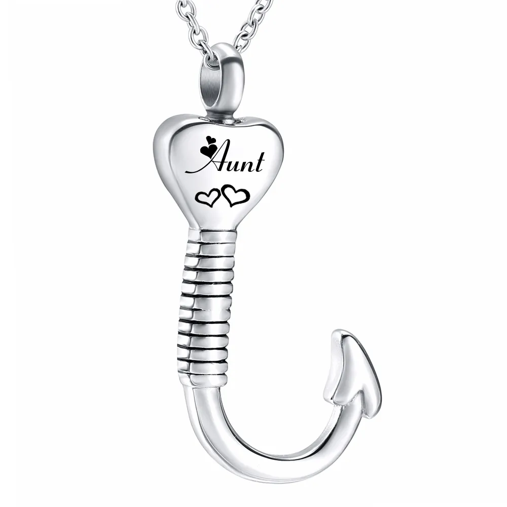 Custom Name Fish Hook Cremation Urn Silver Anchor Pendant For Men And Women  Fashionable Heart Keepsake Jewelry From Ygvhl, $8.41