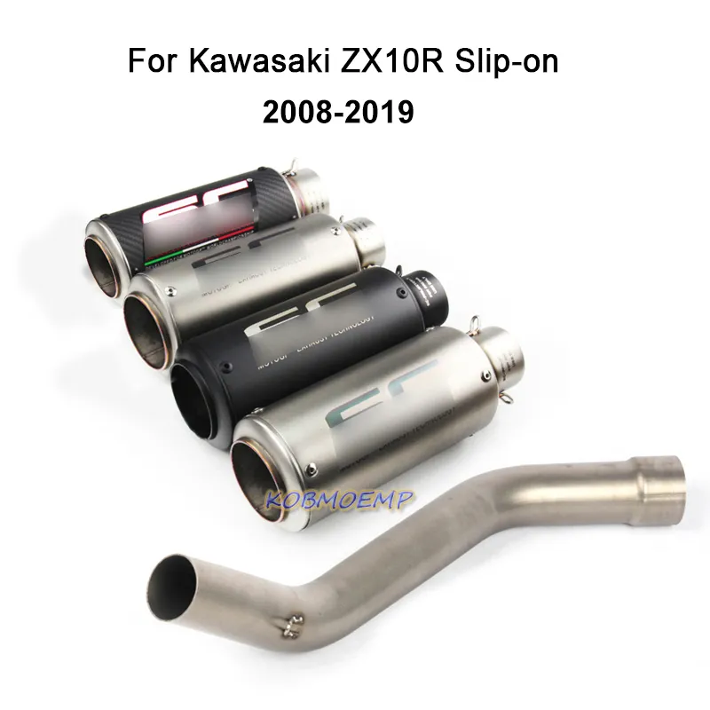 For Kawasaki Ninja ZX10R 2008-2019 Motorcycle Exhaust Link Pipe Connecting Middle Pipe Exhaust Muffler Pipe Tips Escape