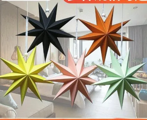 30cm 45 centimetri 60 centimetri velina Nove angoli di carta Decorazione della stella Stella di carta lanterna appesa decorazioni Stelle per la festa di Natale