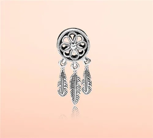 Högkvalitativ autentisk S925 Sterling Silver Spiritual Dream Catcher Dangle Charms Fit For Pandora Bracelet Diy Bead Charm