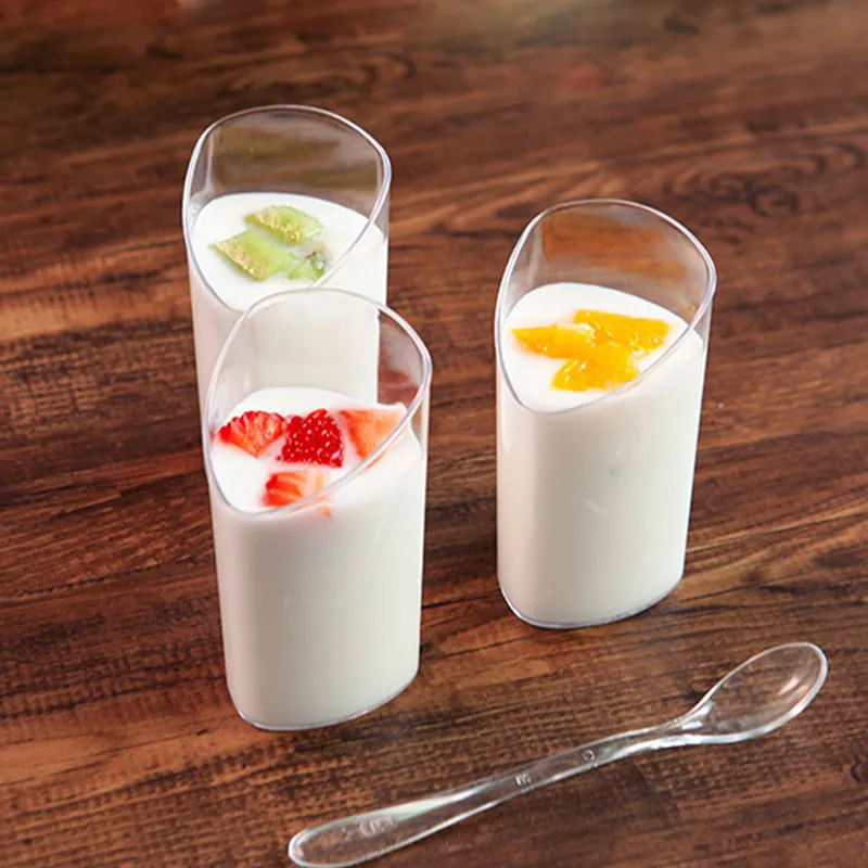 80ML Mini contenitore da dessert usa e getta Trasparente Coppa gelato Trasparente Yogurt Budino Gelatina Ppackage per la cottura del partito