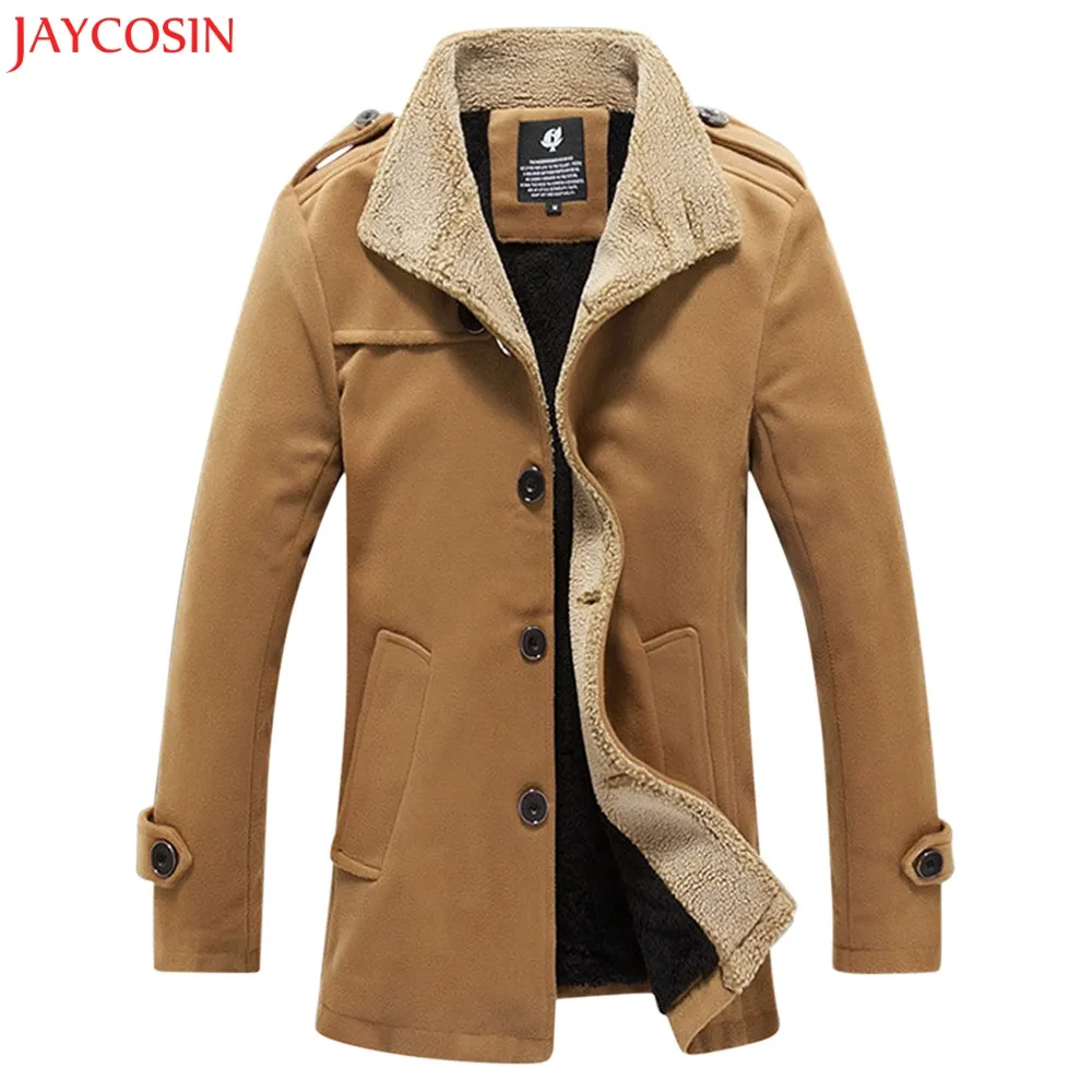 Jaycosin 1 ADET Erkekler Ceket Sonbahar Kış Pamuk Karışımı Açık Sıcak Kalınlaşmış Ceket Polar Uzun Kollu Ceket Ceket Üst Bluz Z1122