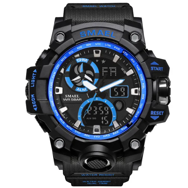 DHgate Mens SMAEL Sport Watch Waterproof Shock LED Digital Wristwatch with 1545C Military Mens Big Watches Watches