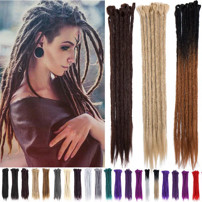 Dreadlocks Faits À La Main De 24 Pouces, Extensions De Dreadlocks De  Kanekalon De 10 Mèches, Cheveux De Tressage Hippie Synthétiques De Dreads  De Crochet, Extensions De Cheveux Reggae (24 Pouces (mèches