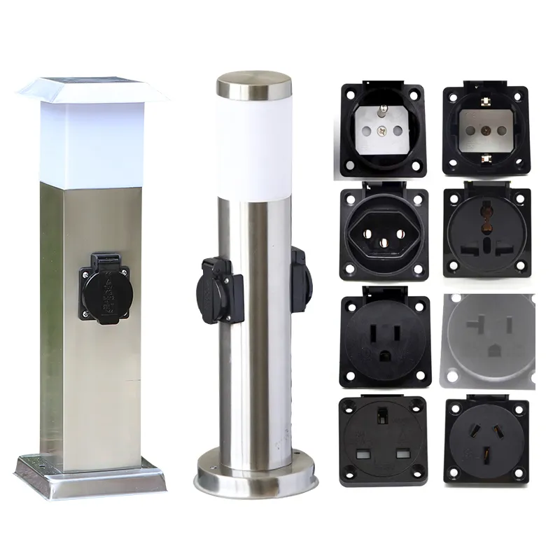 Stainless Steel Outdoor Power Sockets Outlet Garden Lawn LED Post Light 40cm Height250w
