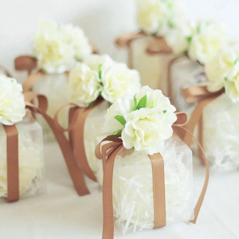 Düğün Favor Kutuları Parti Hediyelik Kutular Şeker Paketi Sevgililer Günü Kek Kutusu Transprent Plastik Kutu Şenlikli Parti Malzemeleri