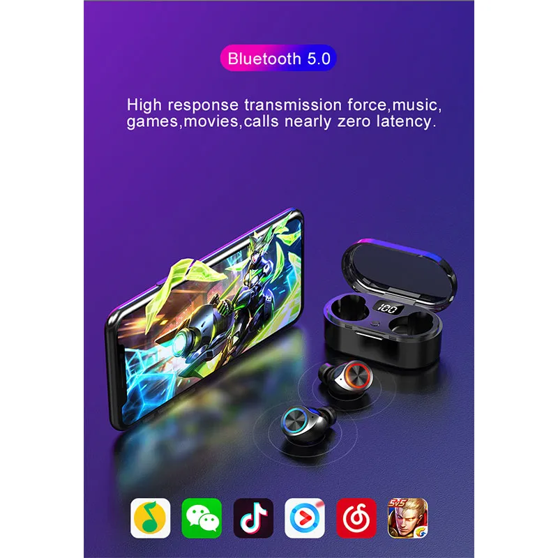 Tw80 earbuds top