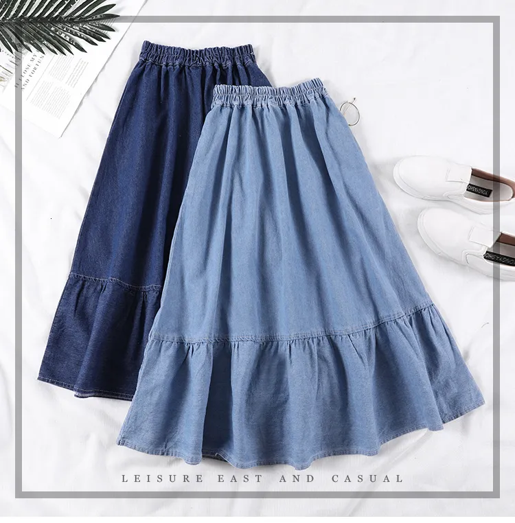 Saia Womens High Waist A Line Denim Skirt With Pockets Dark
