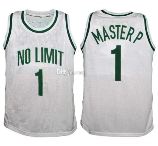 Master P # 1 No Limit Retro Basketball Jersey Mäns Stitched Anpassning Alla Nummer Namn Jerseys Gratis frakt