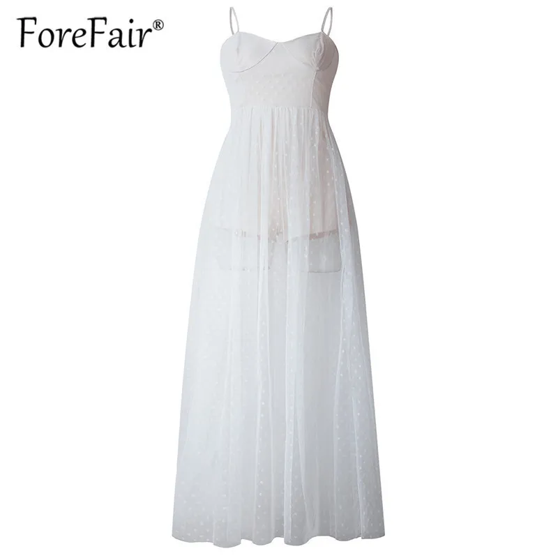 Forefair women long mesh dress elegant black white sleeveless maxi party dresses 2019 Swimwear summer beach dress (20)