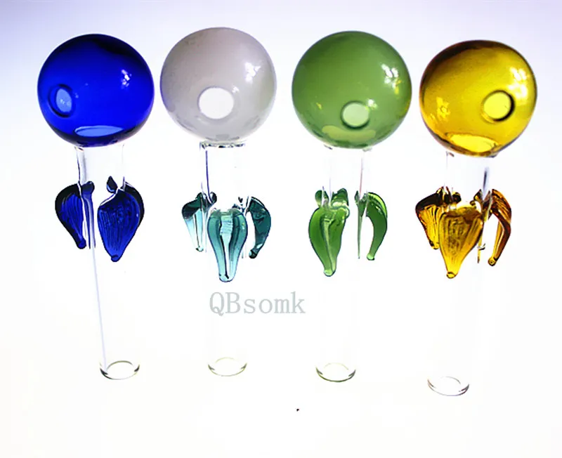 QBsomk 10 cm neuester Glas-Ölbrenner, bunte Glas-Handpfeifen, Bubbler, Wasserpfeife, Bohrinsel, Löffel, Rauchen von Wasserpfeifen