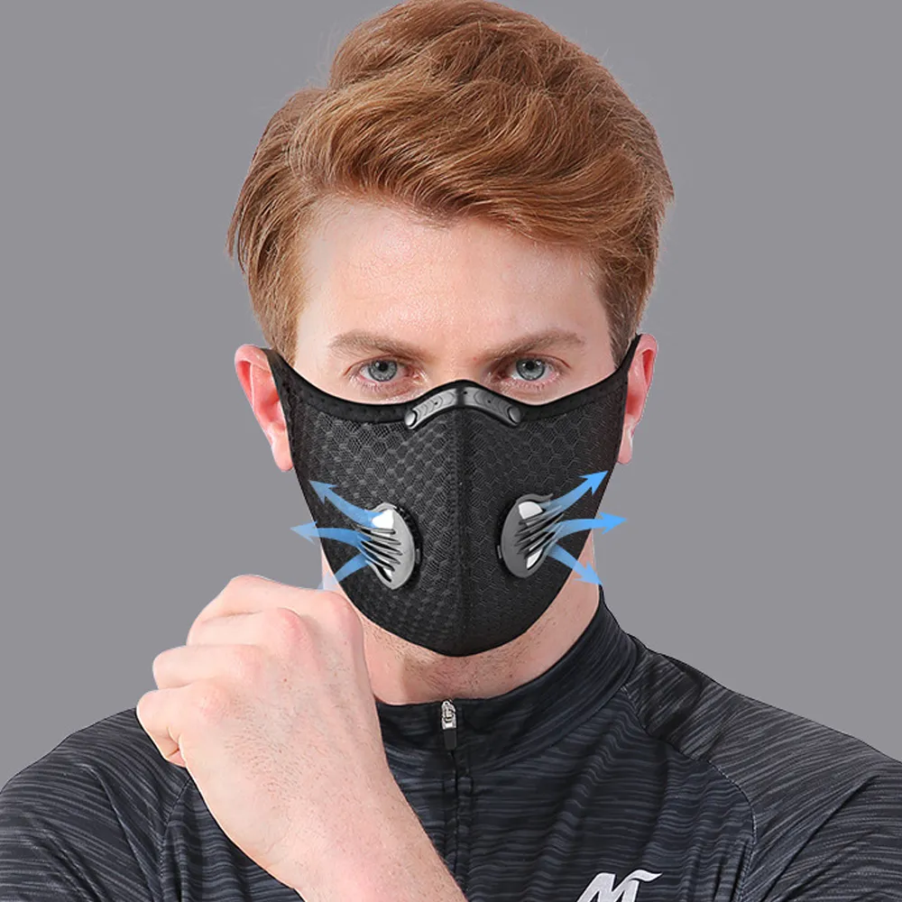 Activated Carbon Filter Cycling Face Mask - Anti-Pollution, Cotton, One Size, Unisex