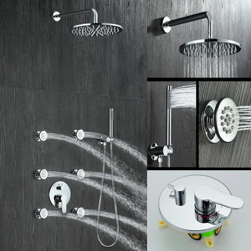 Bathroom Hot Cold Mixer Valve Shower Set 8/10/12 Inches Wall Mounted