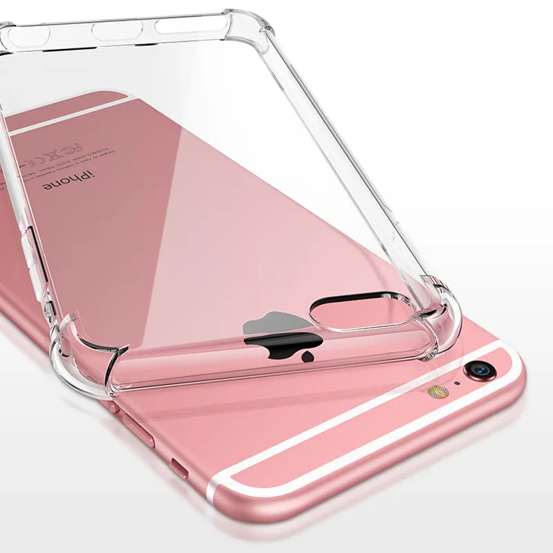 Soft TPU Clear Case for iPhone 4 5 6 7 8 12 13 14 plus Anti-knock Case 11 PRO XR XS MAX Transparent Shockproof Airbag Bumper