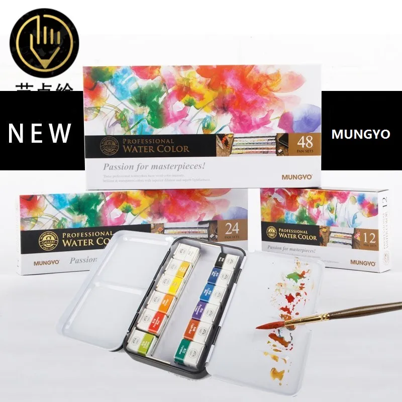 Gift Sets MUNGYO Professional Watercolor Paints MWPH Series 12/24