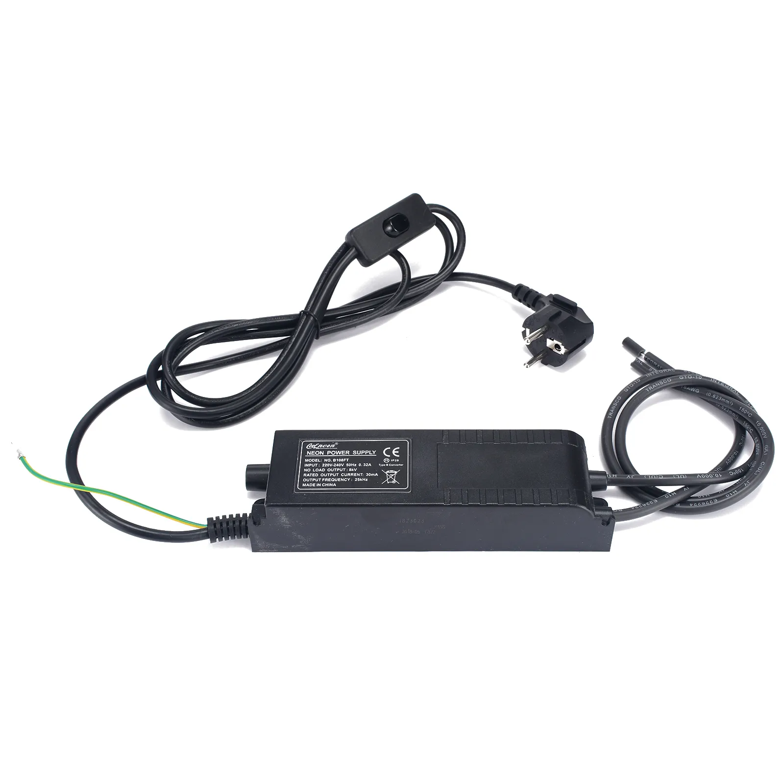 Freeshipping verstelbare neontransformator voeding 8KV 220V 30mA met dimmer neon ballast EU-plug