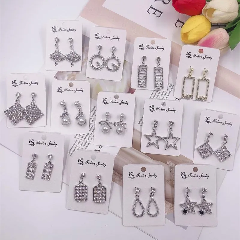 Mix rhinestone Earrings crystal cute discount flower swan star Love heart earrings wholesales Jewelry for girl women gift DHL free