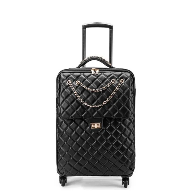 Designer-Spinner Leather 2025 "Reiskoffer op Wheel Trolley 20 Handbagage Voor Vrouwen Rolling Bagage