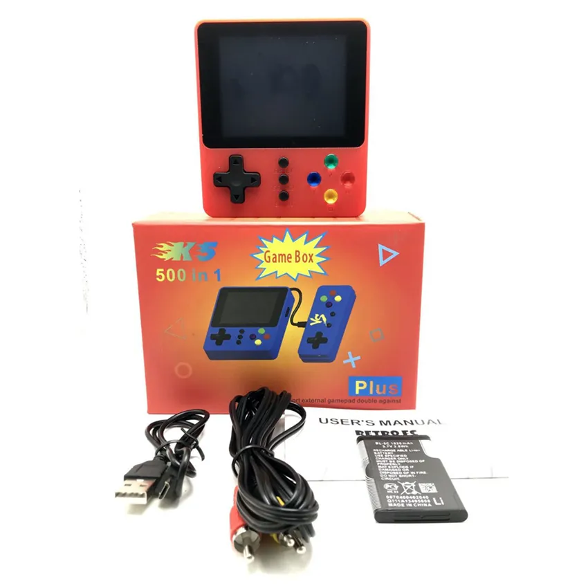 K5 Retro TV Video Game Console Portátil Mini Bolsos Handheld Jogos Caixa 500 em 1 Arcade FC Sup Nes Jogos Player para Crianças Xmas Brinquedos