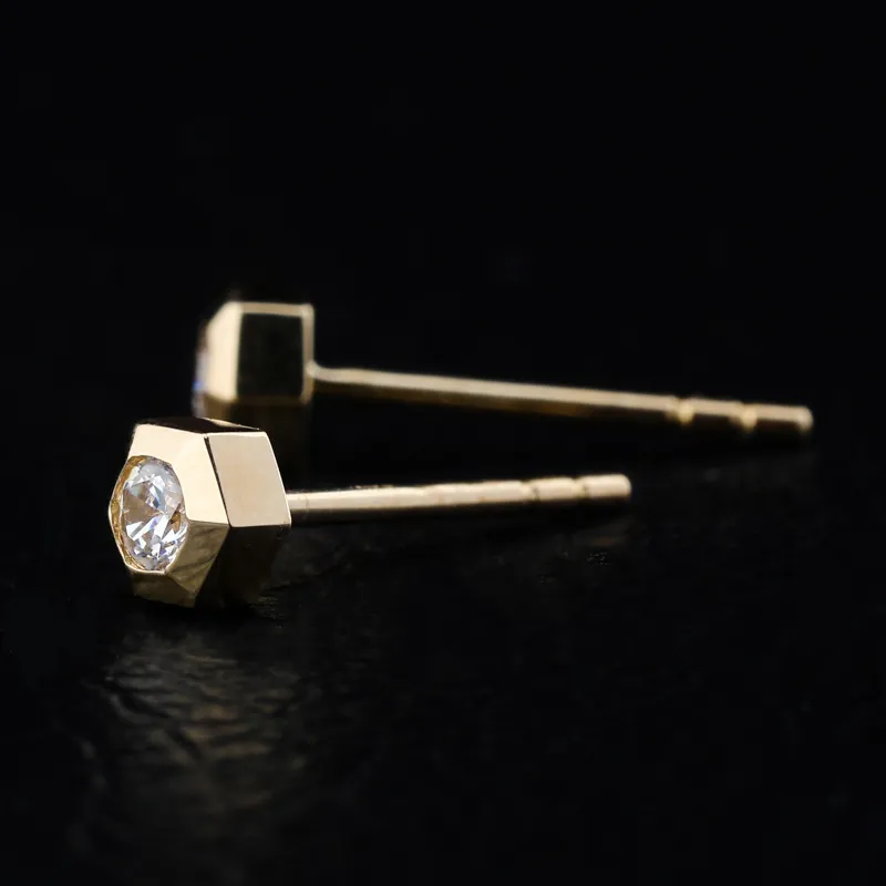 Gepersonaliseerd 10K reële solide goud bling kubieke zirkonia oorringstuds heren hiphop oorbellen van dames van diamanten sieraden voor vrouwelijke mannen