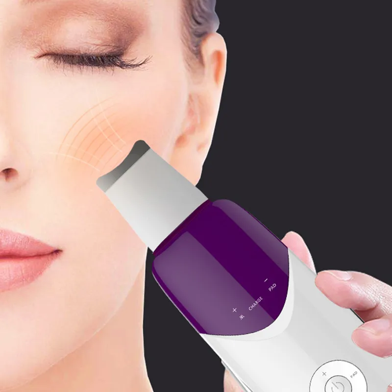 Electric Face Exfoliator Ultrasonic Ion Face Cleaner Skin Scrubber Deep Clean Facial Skin Peeling Instrument Portable Beauty Equipment