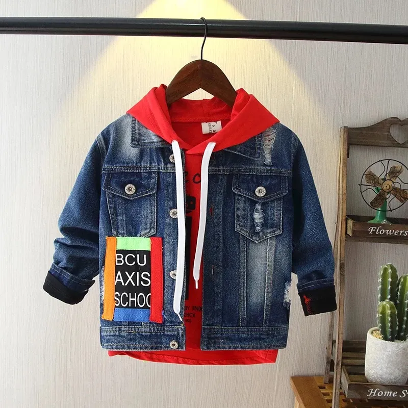 Colorful Spring Europe Baby Boys Coat And Jeans Male With Letters