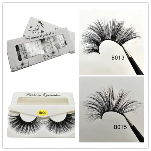 Ücretsiz Kargo ePacket! 3D Vizon Kirpikleri% 100 Gerçek Mink Lashes'ın 22-25mm Uzun Dramatik Kalın Takma Kirpik El Yapımı