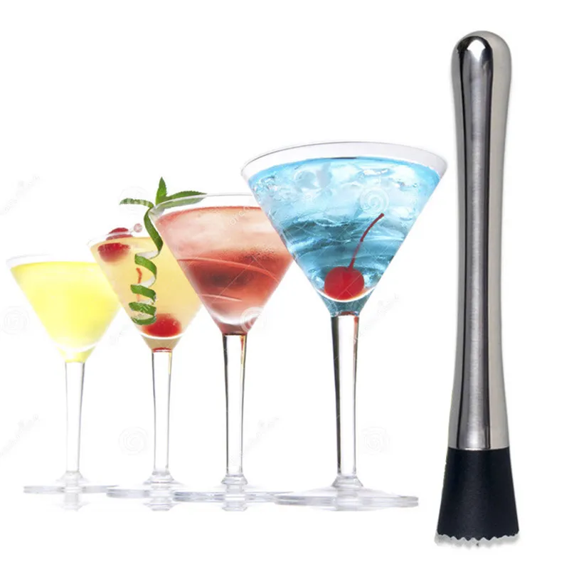 Stainless Steel Cocktail Muddler Bar Mixer Barware Mojito Cocktail DIY Drink Fruit Muddler Ice Barware Drinking Bar Tool