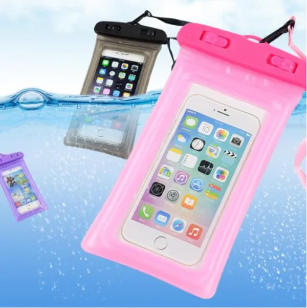 Universal Floating waterproof bag inflated mobile phone Case Pouch Outdoor swimming drifting diving Transparent PVC touchable
