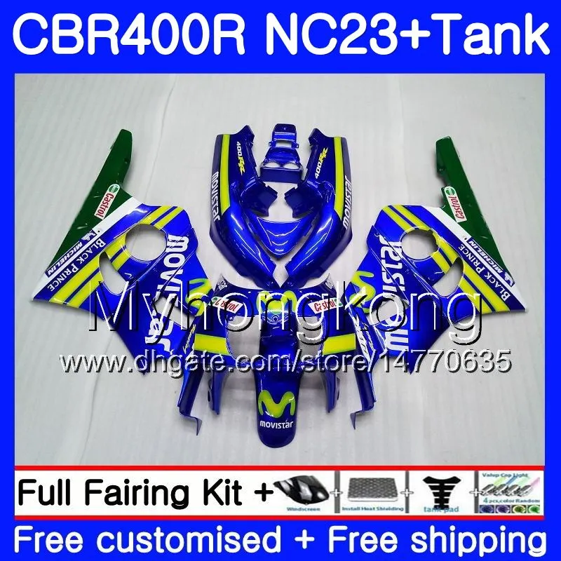 + Tank för Honda CBR400 RR NC23 CBR400RR 88 89 90 91 92 93 266HM.2 NC29 CBR 400 RR 400RR MOVISTAR BLUE 1988 1989 1990 1991 1992 1993 FAIRING