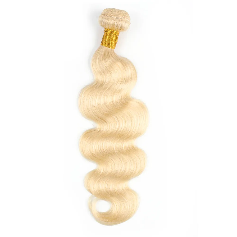 613 Brasiliansk Blond Human Hair Weave Buntar Body Wave Peruvian Indian Malaysian Remy Mänskliga Hårförlängningar 1 Bundlar 10-28 tum