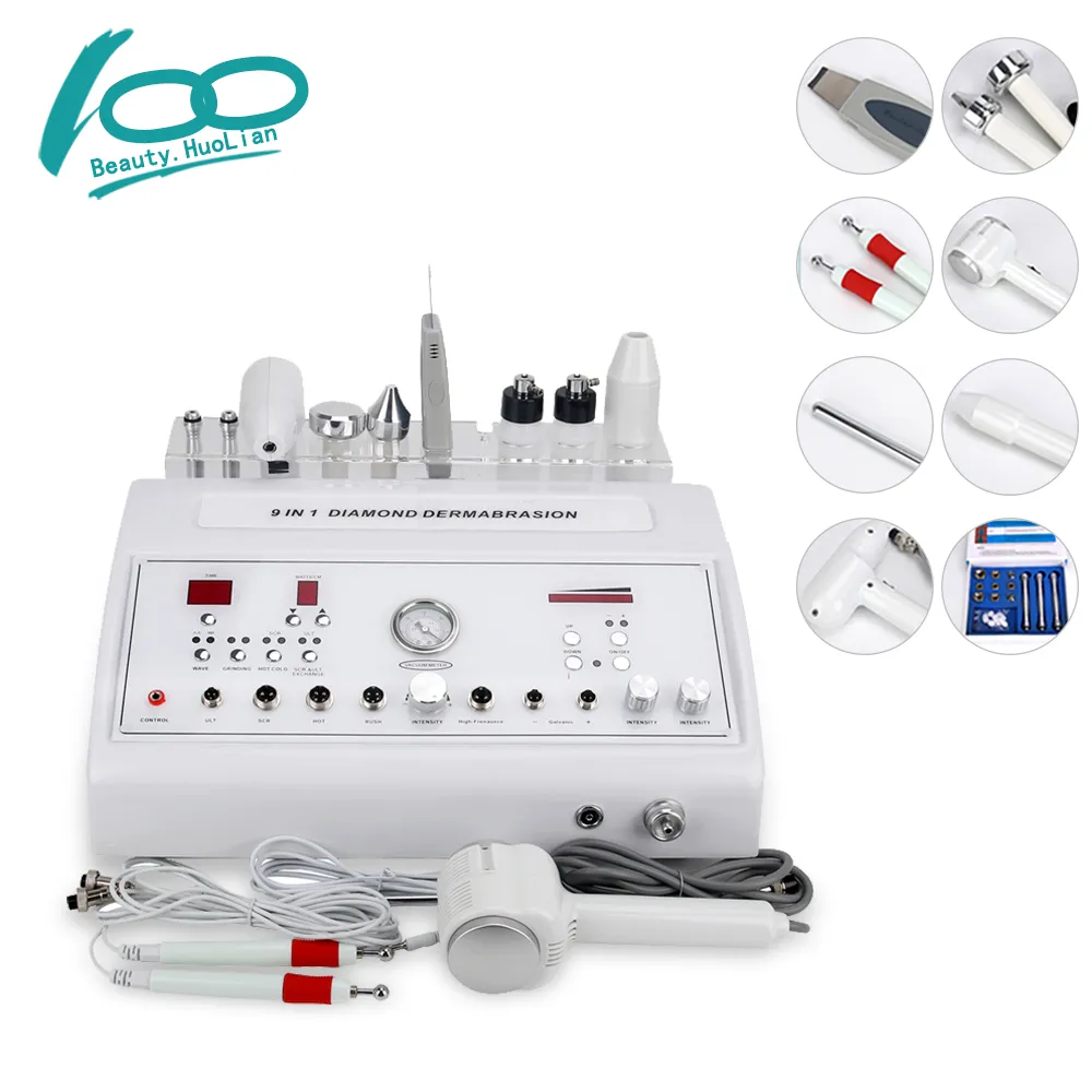 8 in 1 multifunction facial machine with skin scrubber high frequency BIO ultrasound dermabrasion facial brush salon spa use DHL Free Shippi