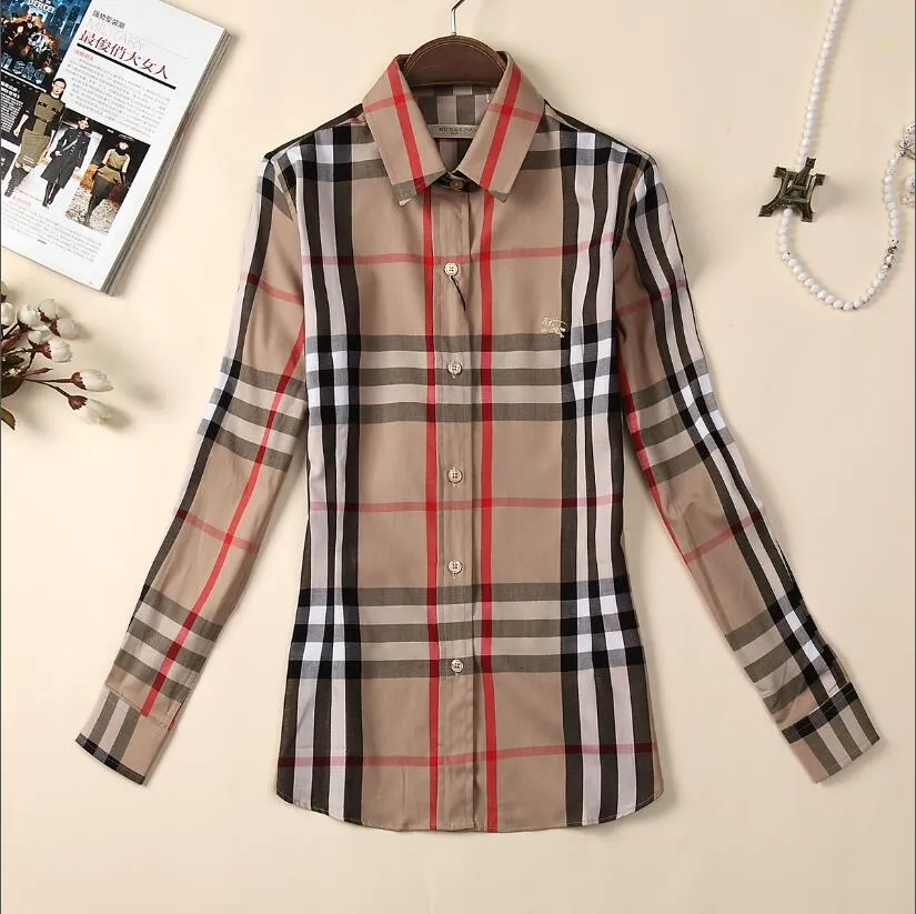 BURBERRY New Fashion Womens Shirts Women Slim Fit Plaid Business Designer  Shirt Summer Homme Womens Lattice Shirts Long Sleeve Blouse Tops From  Brand_five_shoes, $ 