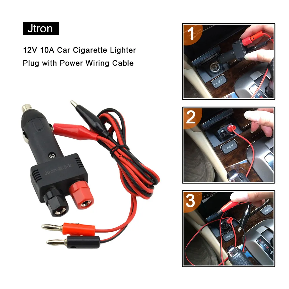 Freeshipping 12 V 10A samochodowa zapalniczka zapalniczka z kablem elektrycznym czarny stylizacja samochodu