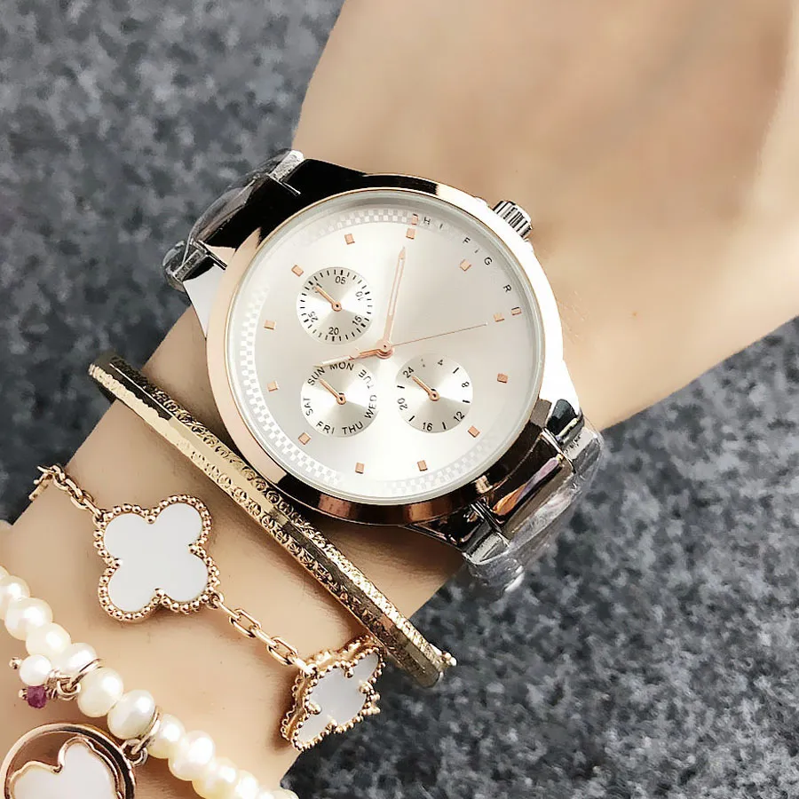 Fashion Brand Wrist Watch For Women Girl 3 Dials Style Steel Metal Band Quartz Watches TOM 09 From Zichen080514 14.26 DHgate.Com