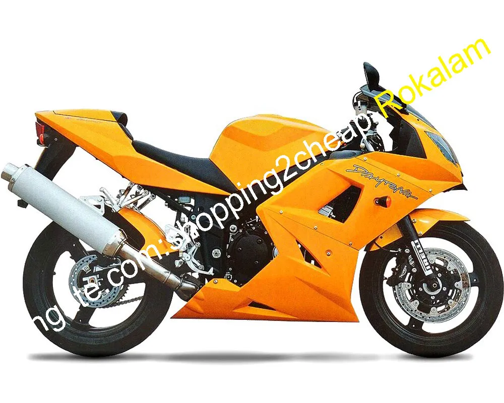 Triumph Fairing Parts Daytona 600 650 Daytona650 03 04 05 Daytona600 2003 2004 2005 노란 오토바이 바디 작업 카울 애프터 마켓 키트