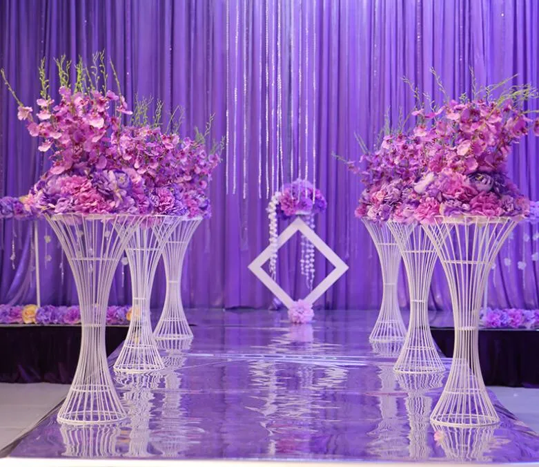 2019 Mermaid Flower Vase Stand Metal Road Lead Flower Stand For Wedding Party Table Centerpiece Decorations