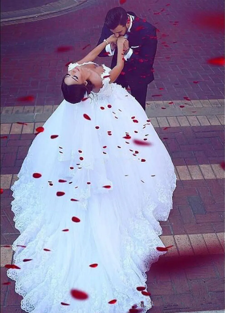 Vestido De Noiva White Ivory V Neck Wedding Dresses 2019 Ball Gown