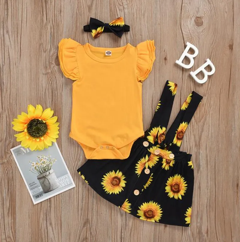 Toddler girl sunflower best sale outfit