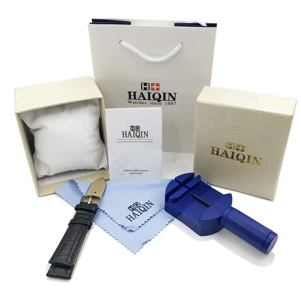 HAIQIN Official Store Mens Horloges Luxe Gift Box Strap Tool Mens Horloges Topmerk Luxe Herramienta de Reloj Watch Box 2020