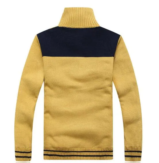Mode- Mannen Gestreepte Breien Truien Winter Warm Dikke Fluwelen Sweatercoat Hot Koop Rits Kraag Casual Cardigan Mannen Sweaters Knitwear voor Mannen