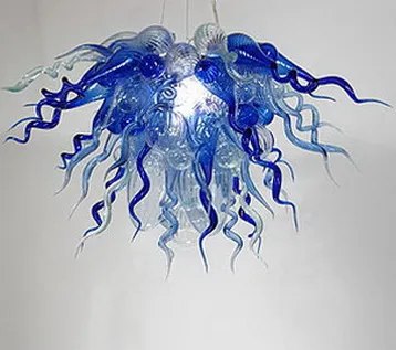 Gratis frakt 110 / 220V AC LED Blown Färgglada Chihuly Glass Chandelier Flower Design Flush Mount Taklampor