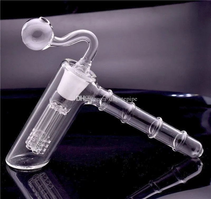 Vente chaude Bong En Verre Verre Bubbler Bong À Eau Marteau 6 Bras Par Percolateur Tuyau De Brûleur À Huile En Verre Bong Avec Tuyaux De Brûleur À Huile Mâle De 18mm